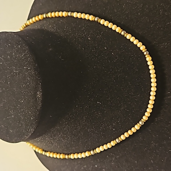Monet Vintage 17" Faux White & Gray Pearl Necklace - Picture 1 of 6
